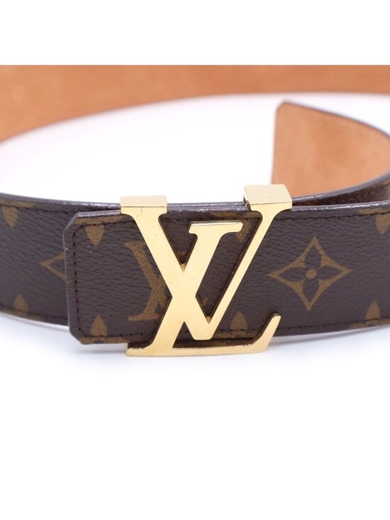 Louis Vuitton Initial Monogram Ceinture Leather Belt Brown Gold